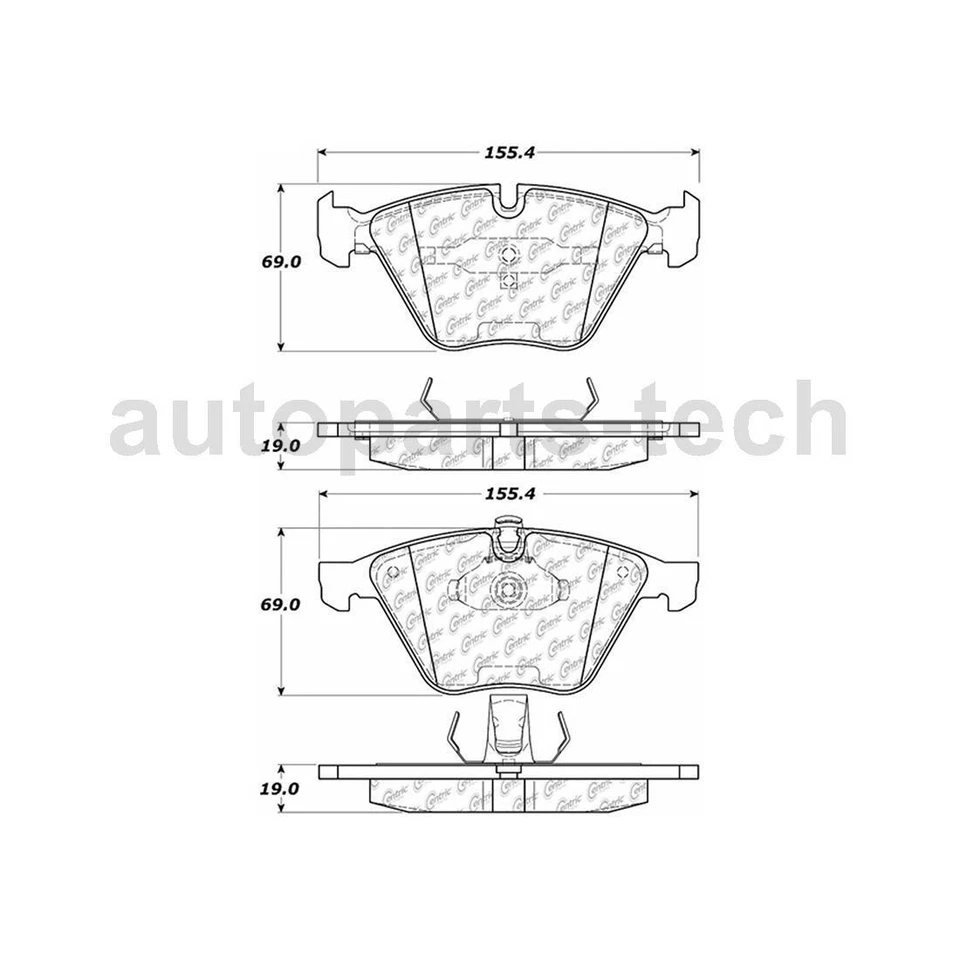 Juego de 2 pastillas de freno de disco delanteras traseras Centric Parts para BMW 528i 2008 2009 2010 Foto 2 de 4