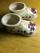 Vintage Porcelain Made In Japan Two Baby Booty Shoes Hand Painted