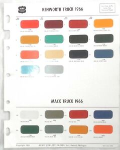 Mack Truck Color Chart