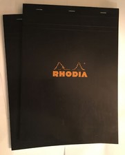 2 Rhodia Staplebound Notebooks 8 1/4 x 11 3/4 Graph Black