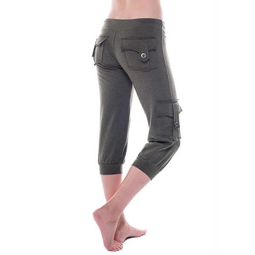 Summer Women's Capri Pants Casual Stretch Cropped Joggers Loose Trousers Fashion - Picture 31 of 44