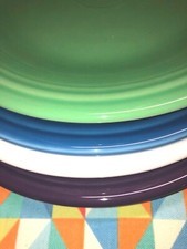 NEW BRIGHT MIX SET 4 FIESTAWARE 10.5" MIXED COLOR DINNER PLATES FIESTA FREE SHIP