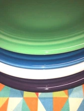 NEW BRIGHT MIX SET 4 FIESTAWARE 10.5" MIXED COLOR DINNER PLATES FIESTA FREE SHIP