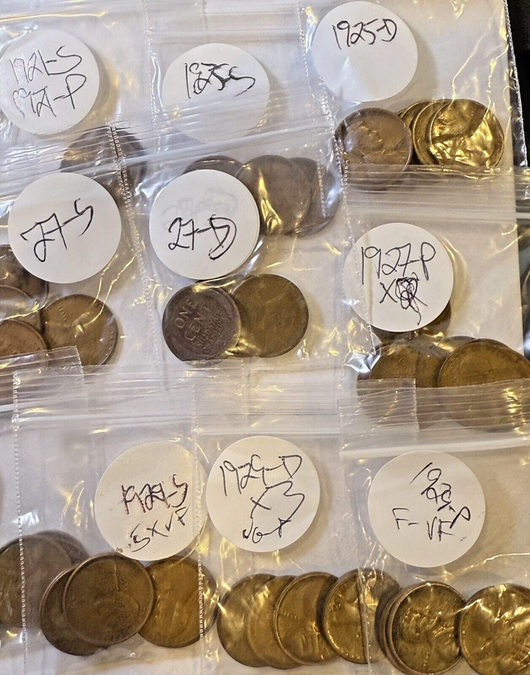 Huge 1920's 1c Haul ~ 95 Coins ~ More than Half S & D Mints ~ Most VG - VF ?~WOW - Image 4 of 4