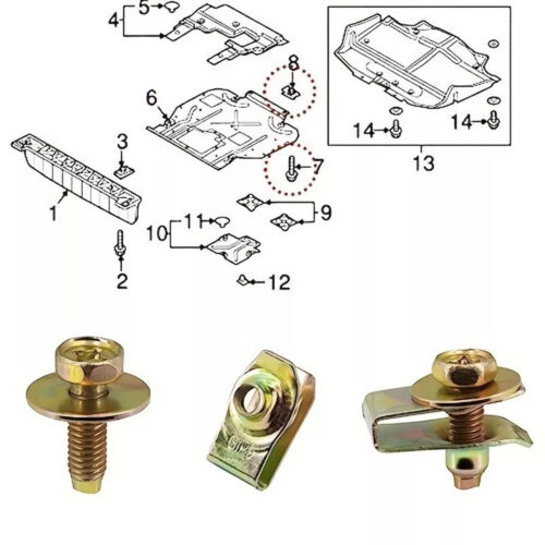 Kit de fijación de coche de 20 piezas pernos duraderos M6x20 mm, arandelas hexagonales de 10 mm de 17 mm clips de tuerca en U - Imagen 2 de 12