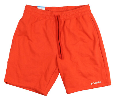 COLUMBIA Trek Fleece Shorts sz M Medium Spicy Orange Relaxed Fit