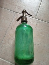bottiglia sifone seltz colore verde saguatti & figli vintage