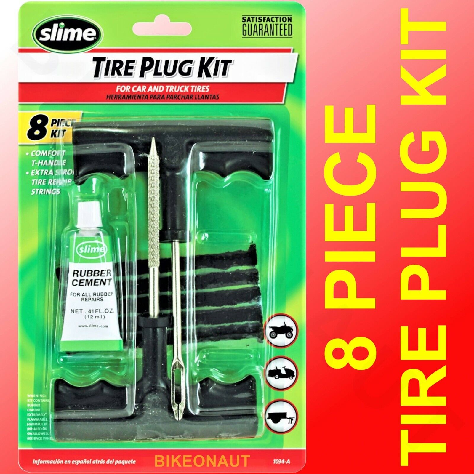 Decorativo Comparación Proponer Slime 1034-a T-handle Tire Plug Kit 8 PC for sale online | eBay