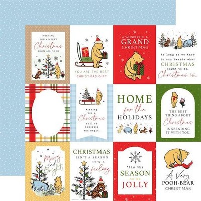 Echo Park Winnie Puuh Weihnachten 12''x12'' Cardstock - 3x4 Journaling Karten
