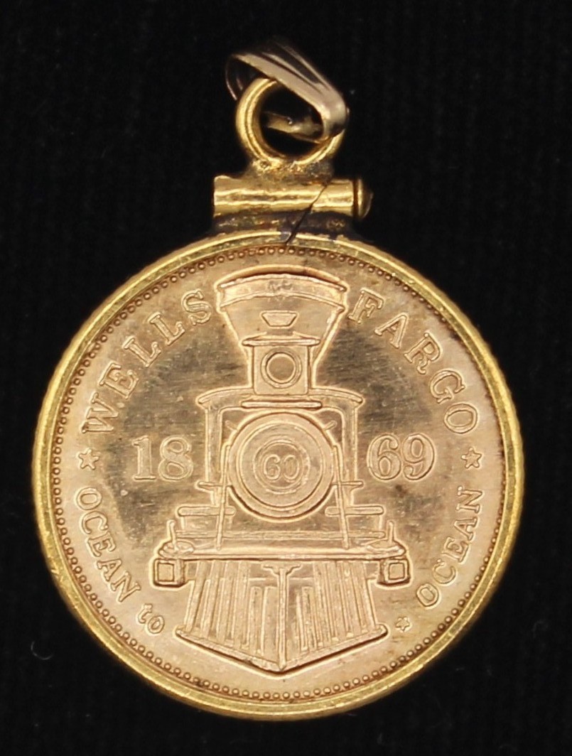 14K ゴールド バッジ　4g 本物保証 Vintage 14K gold Wells Fargo Coast to Coast Coin Pendant with