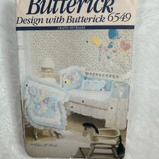 Butterick 6549 UNCUT Baby Room Decor Sewing Pattern One Size Blue Vintage 1992