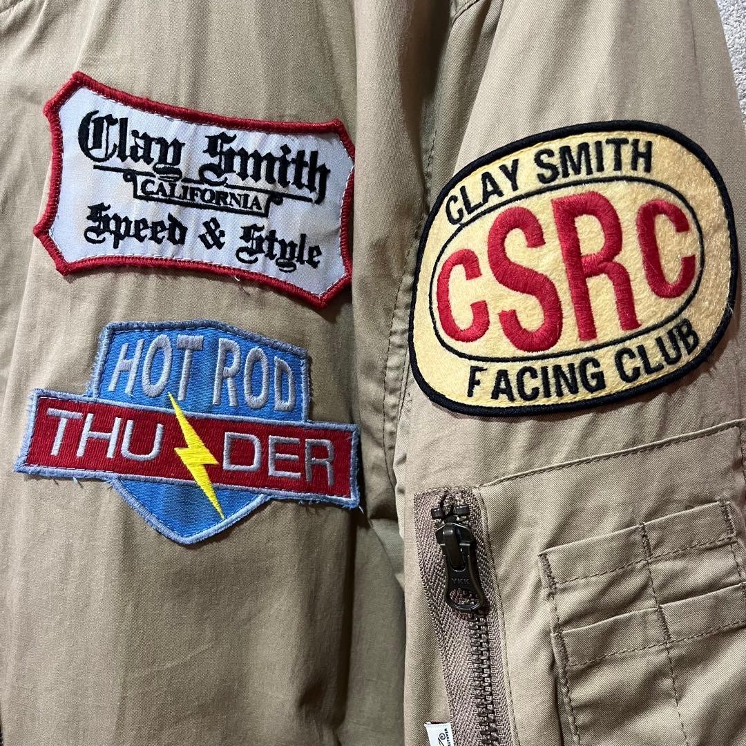 CLAY SMITH CAMS Patch Flight Jacket Beige LLW Siz… - image 5