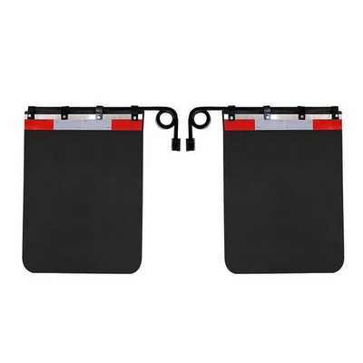 Pair 3 Coil Straight Bar Mud Flap Hanger  with 24''x30'' Mud Flaps for Semi Truck