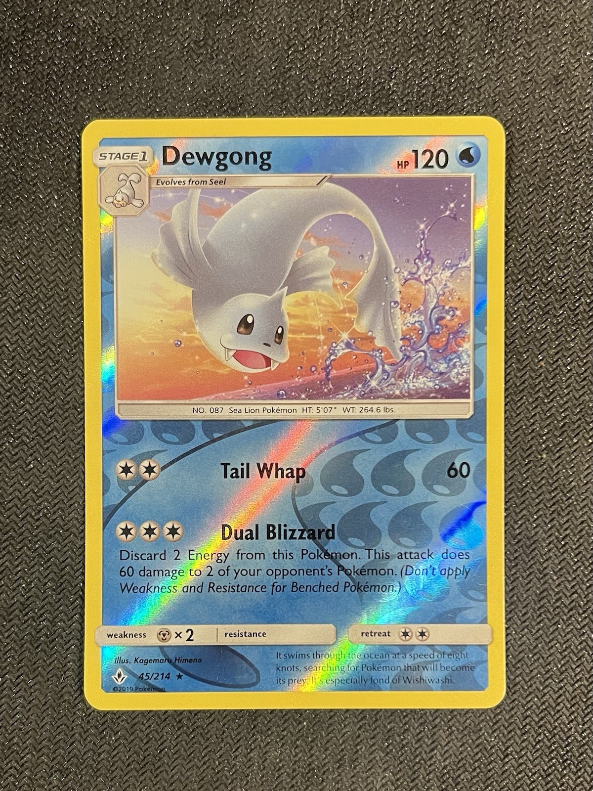 Pokemon Dewgong 45/214 Reverse Holo Rare Unbroken Bonds Near Mint