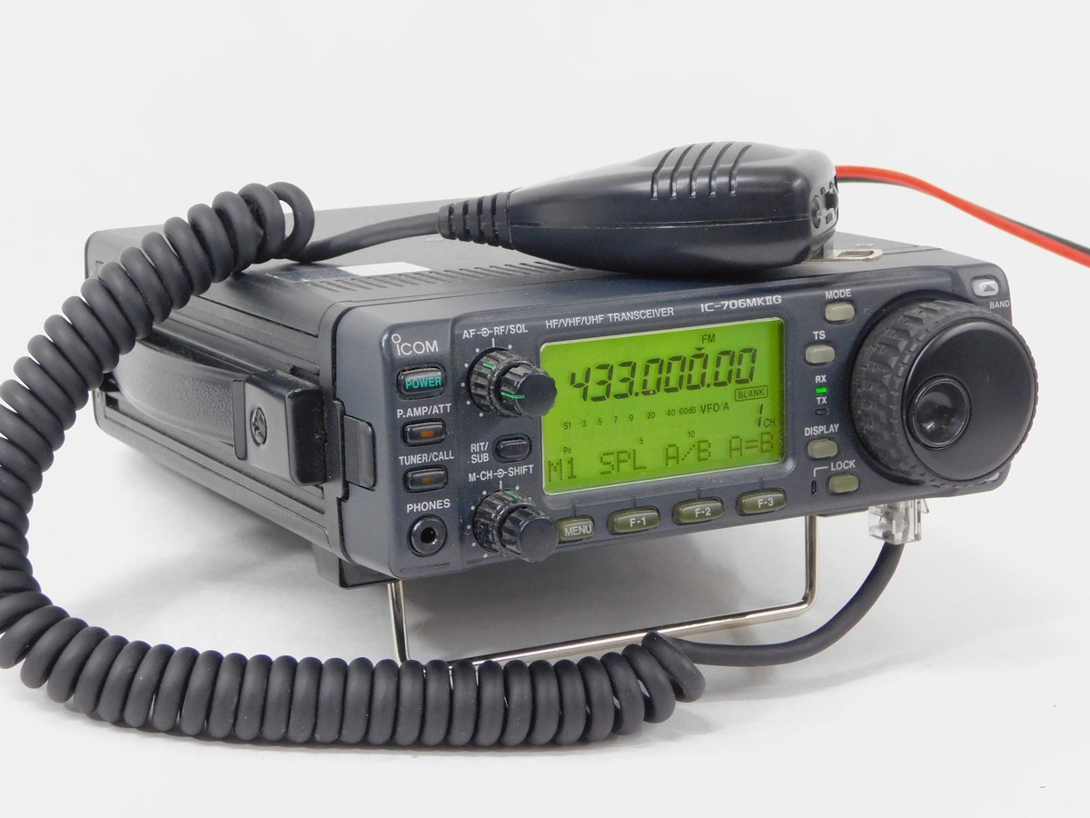 icom IC-706MKⅡG HF/VHF/UHF TRANSCEIVER Icom IC-706MKIIG HF VHF UHF Ham Radio Transceiver + Mic (SN