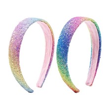 Sequin Headband for Girls, Rainbow Hair Bands Accessories for Kids, Wide Glit...