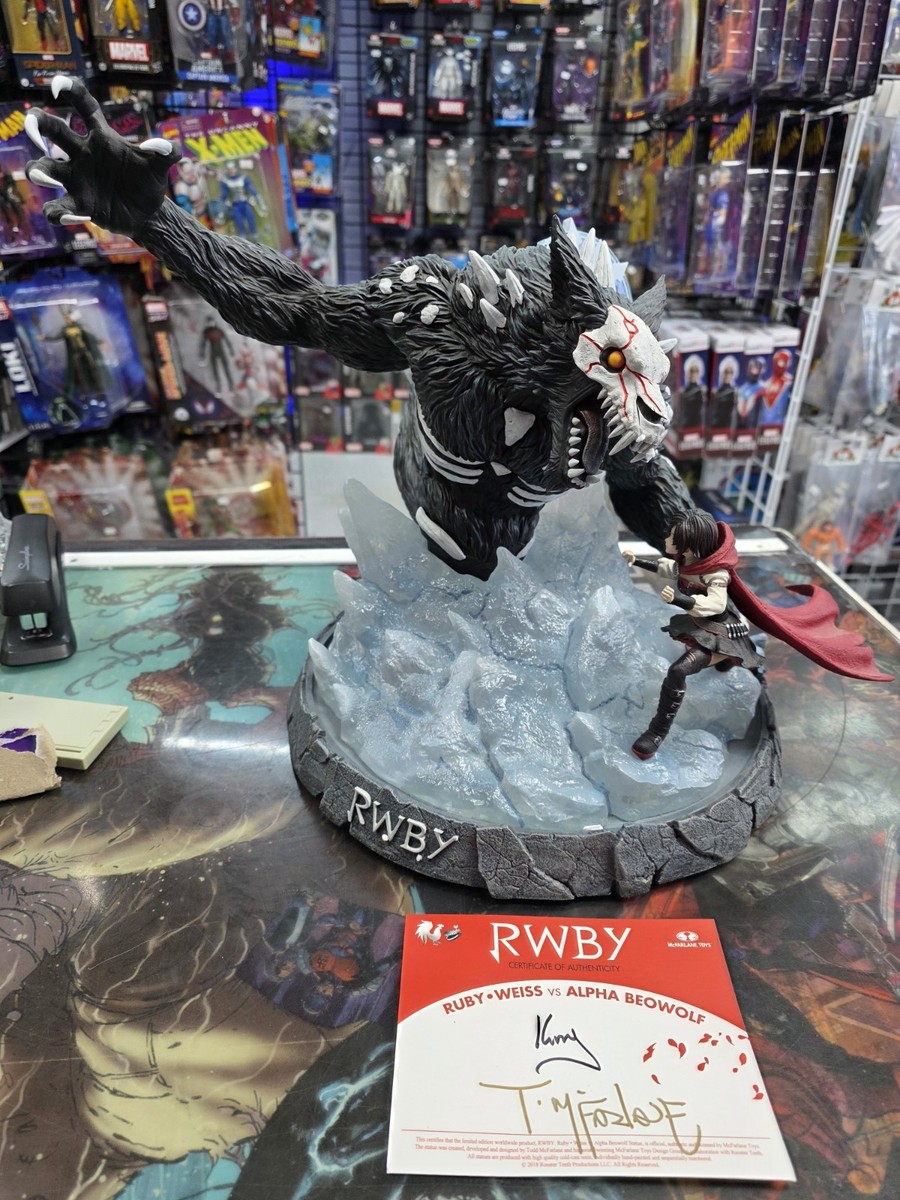 McFarlane Toys RWBY Ruby Weiss vs Alpha Beowolf Figure Rooster