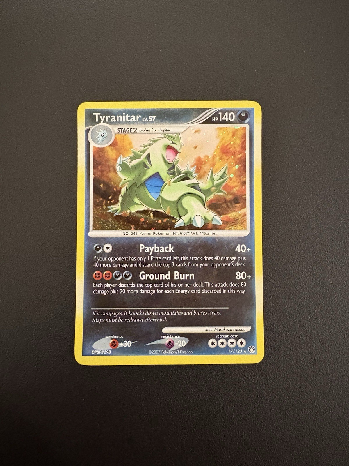Tyranitar 17/123 Mysterious Treasures Holo Lightly Played