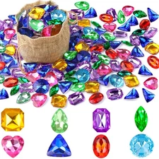180 Pieces Pirate Treasure Gem Toys,Fake Acrylic Bling Gem Diamonds Toys Colorfu