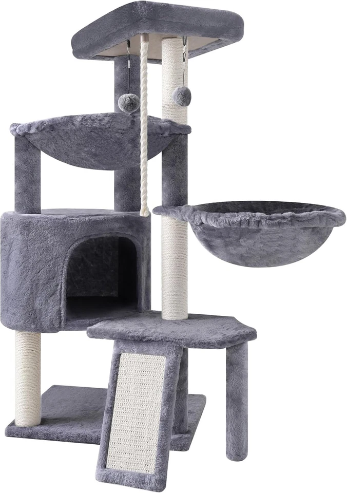 Xin Three Layer Cat Tree - Grey with Hammocks - Image 4 of 4
