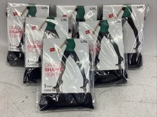 6x Hanes Q02088 Opaque Shaper Tights Control Top Black L/XL
