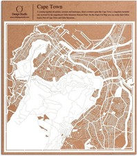Cape Town Paper Cut Map by O3 Design Studio White 30x30 cm Paper Art
