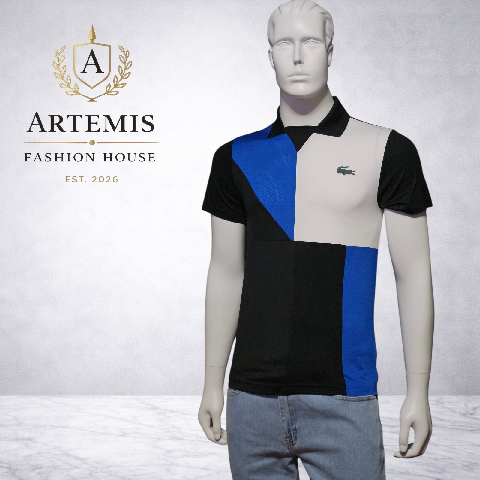 Lacoste Men's Slim Fit Black Colorblock Breathable Sport Polo Size Small