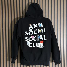 BT21 x Anti Social Social Club Hoodie Large Black Made In USA K-Pop Streetwear
