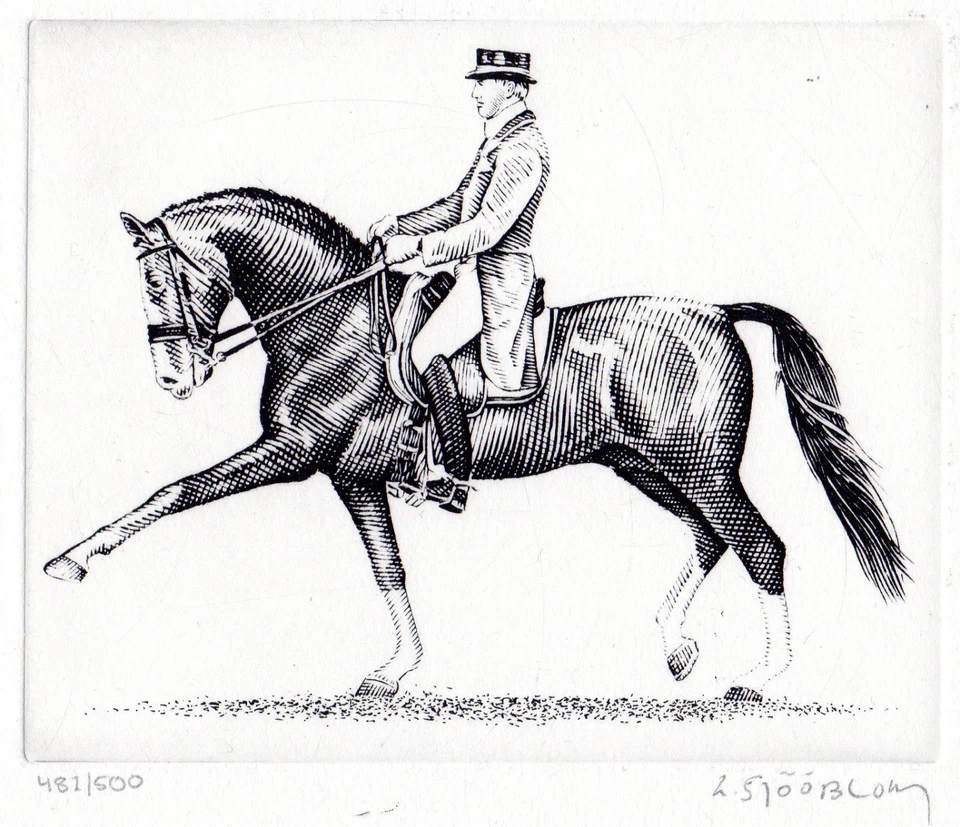 LARS SJÖÖBLOM ENGRAVING PROOF SWEDEN EQUESTRIAN SPORT 2011 ISSUE #481/600 - Image 2 of 4