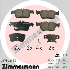ZIMMERMANN BREMSBELÄGE SATZ HINTEN passend für FORD USA MUSTANG | 26784.145.2