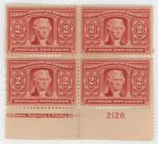 US #324 Plate Block | Unused OG | Very Fine