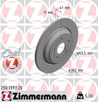 2X Zimmermann Bremsscheibe Coat Z 250.1397.20 FüR Ford Focus HP HN HM 4 Turnier