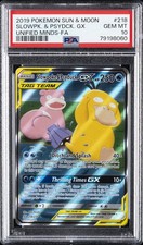 2019 POKEMON SUN & MOON UNIFIED MINDS #218 FULL ART/SLOWPOKE & PSYDUCK GX PSA 10 on eBay