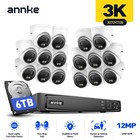 ANNKE H.265+ 16CH 12MP POE NVR 5MP 2 Way Audio Security Camera System Full Color