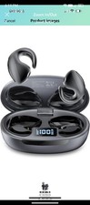 New Clip On Ear Earphones Earbuds Wireless Bluetooth Black