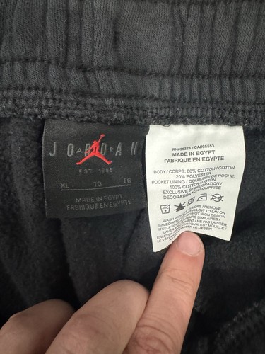 Nike XL Air Jordan Flight MVP Fleece Pants Joggers Sweatpants Black FB7027 - Picture 4 of 6