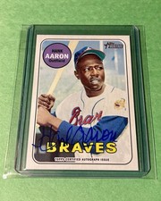 2018 Topps Heritage Hammerin’ Hank Aaron Real One Auto Autographs ROA-HA  GOAT!