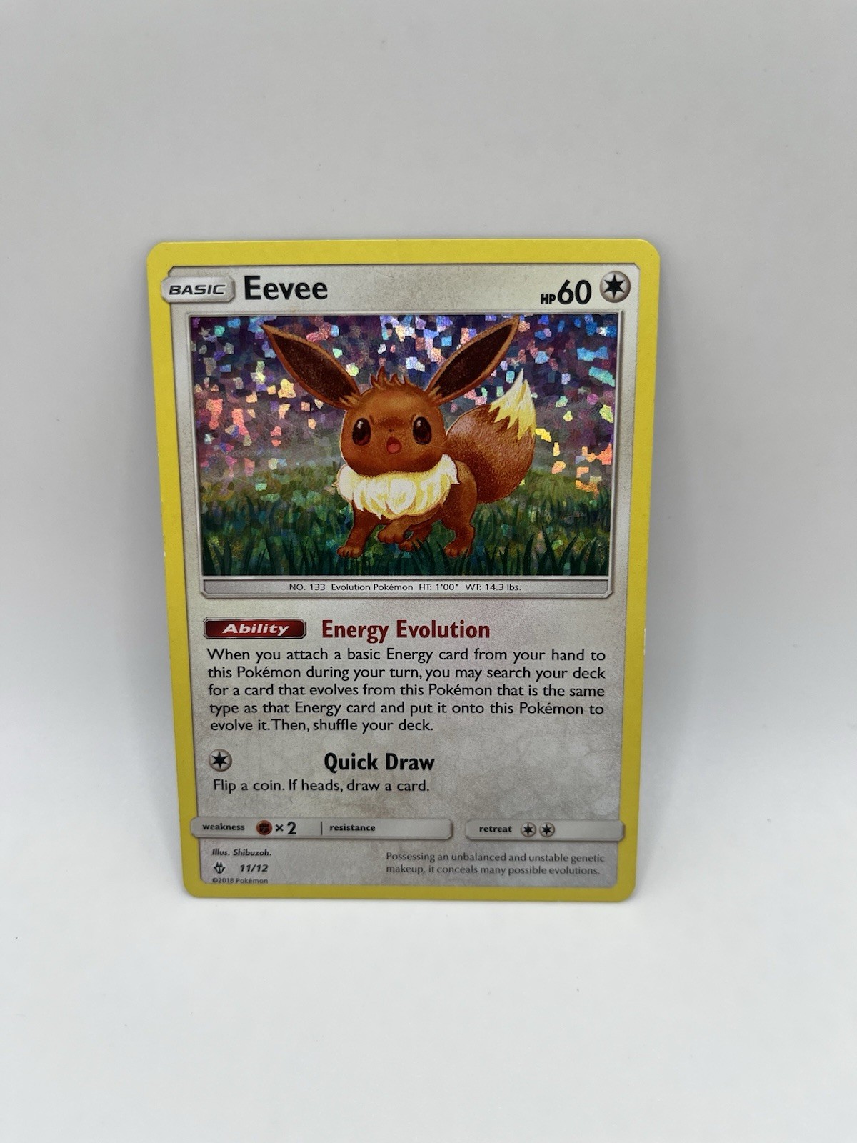 McDonald's 2018 Eevee Pokemon Card Holo 11/12 Card TCG