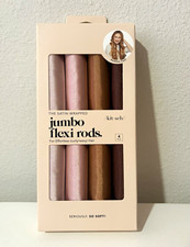 Kitsch Heatless Satin-Wrapped Jumbo Flexi Rods Bendy Rollers, Pink/Brown 4pc NEW