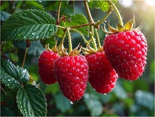 Tile Mural Ripe Raspberry Juicy Berries Kitchen Wall Backsplash Marble Ceramic