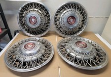 86-92 Cadillac 15 Wire Spoke Wheel Cover Hubcaps Set Of 4