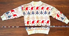 Unisex Kids Christmas Fair Isle Knit Pullover Sweater Size 120 US 6-7 Crew Neck