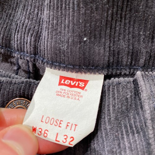 Vintage Levis Corduroy Jeans Womens 36x30 Dark Grey 547 Orange Tab Made in USA - Picture 8 of 10