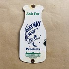 Milky Way Dairy Bottle Sign Porcelain Enamel  Vintage 10" x 4 1/2" — photo 1