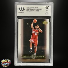 2003 Upper Deck LeBron James On The Rise Box Set Rookie Card #25 BCCG 10 MINT. rookie card picture