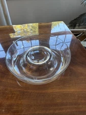 PRINCESS HOUSE  VINTAGE HANDBLOWN CRYSTAL  CHIP N' DIP BOWL 
