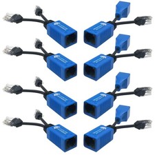 4 Pair PoE Ethernet Splitter, RJ45 Cable Sharing Kits, 2-in-1 Cat5 Combiner, ...