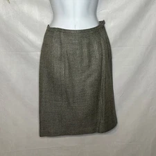 Vintage wool gray pencil skirt 13" Waist (XXS XS - No Size Tag) 1960's GUC