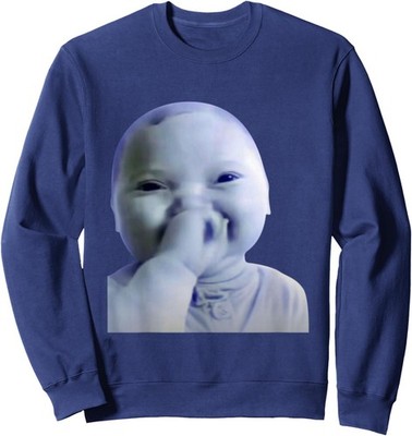Ai Baby Meme - Funny Laughing Baby Meme Brainrot Gift Unisex Crewneck Sweatshirt