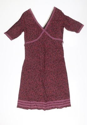Fat Face Damen lila Blumen Baumwolle Wickelkleid Größe 10